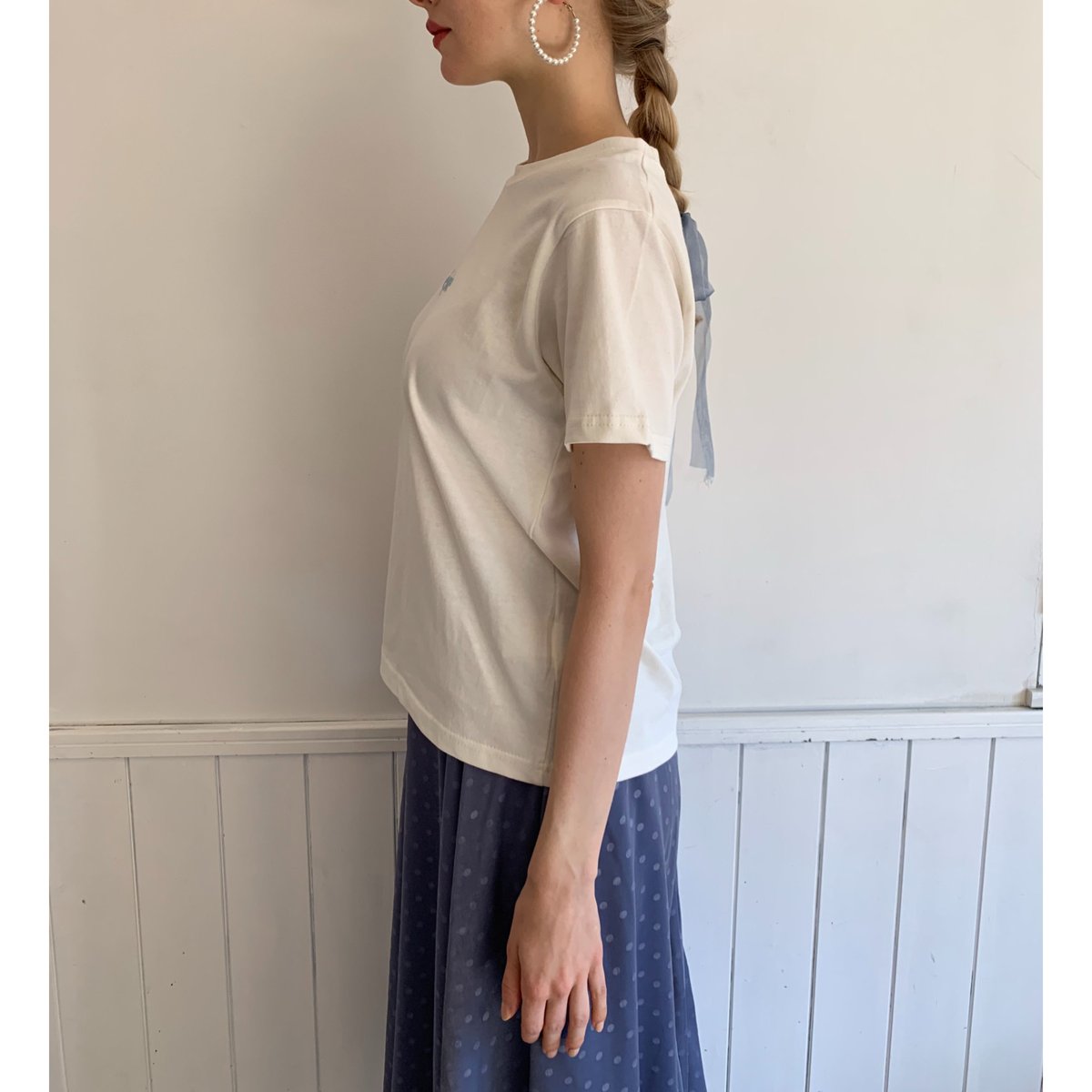 épine embroidery tee Yoghurt épine