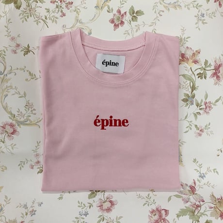 epine embroidery tee pink
