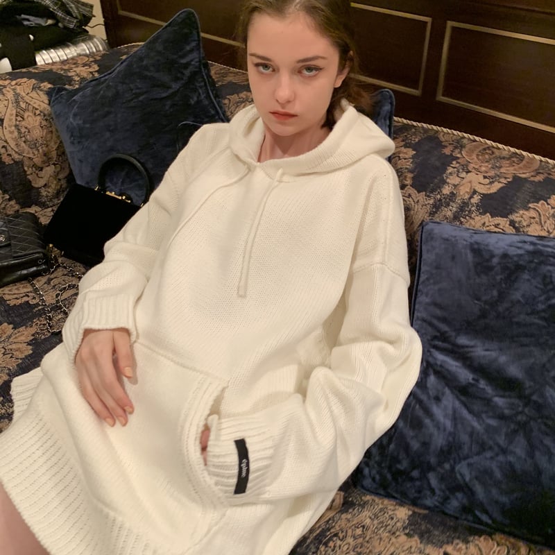 épine label loose knit hoodie white | épine épine label loose knit hoodie white | épine