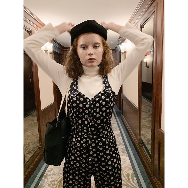 velours flower rompers | épine