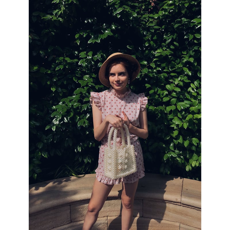 back ribbon frill blouse pink | épine