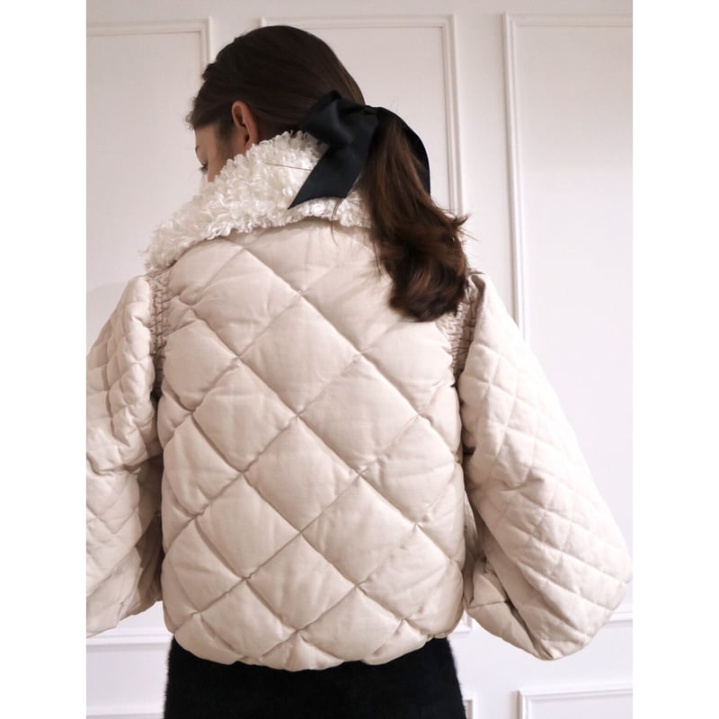 ジャケット・アウター epine fur ribbon quilting short down fur ribbon quilting short down coat