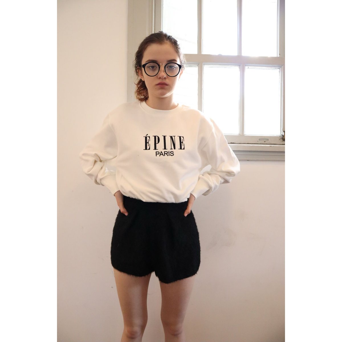high-waist mohair short pants black | épine high-waist mohair short pants black | épine