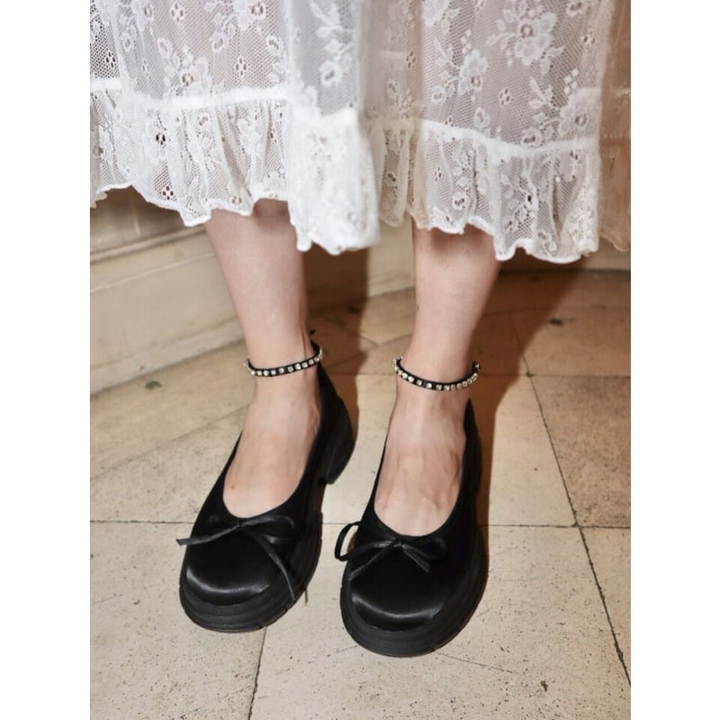 epine　bijou strap satin ballet shoesシューズ