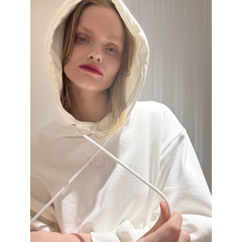 ÉPINE PARIS hoodie onepiece white×baby pink | é ÉPINE PARIS hoodie onepiece white×baby pink | é