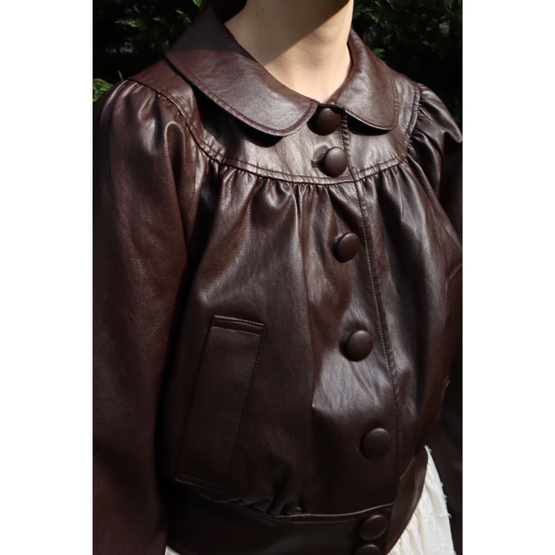 leather lady jacket brown | épine