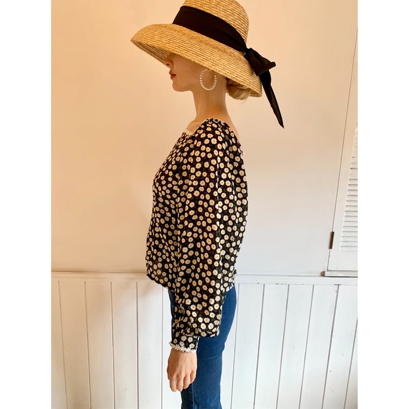 flower square neck blouse | épine