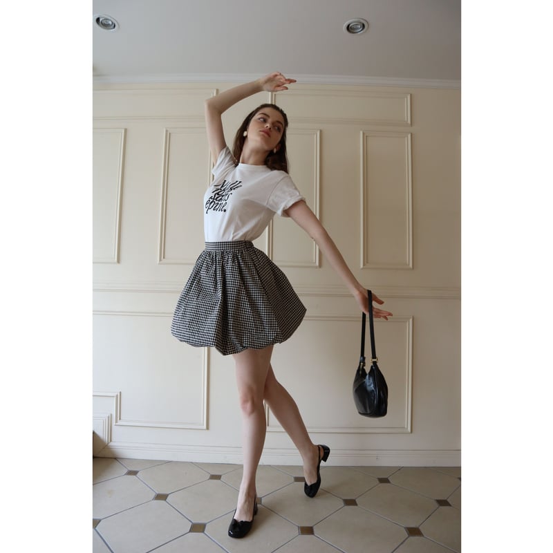 balloon volume mini skirt gingham check | épine 