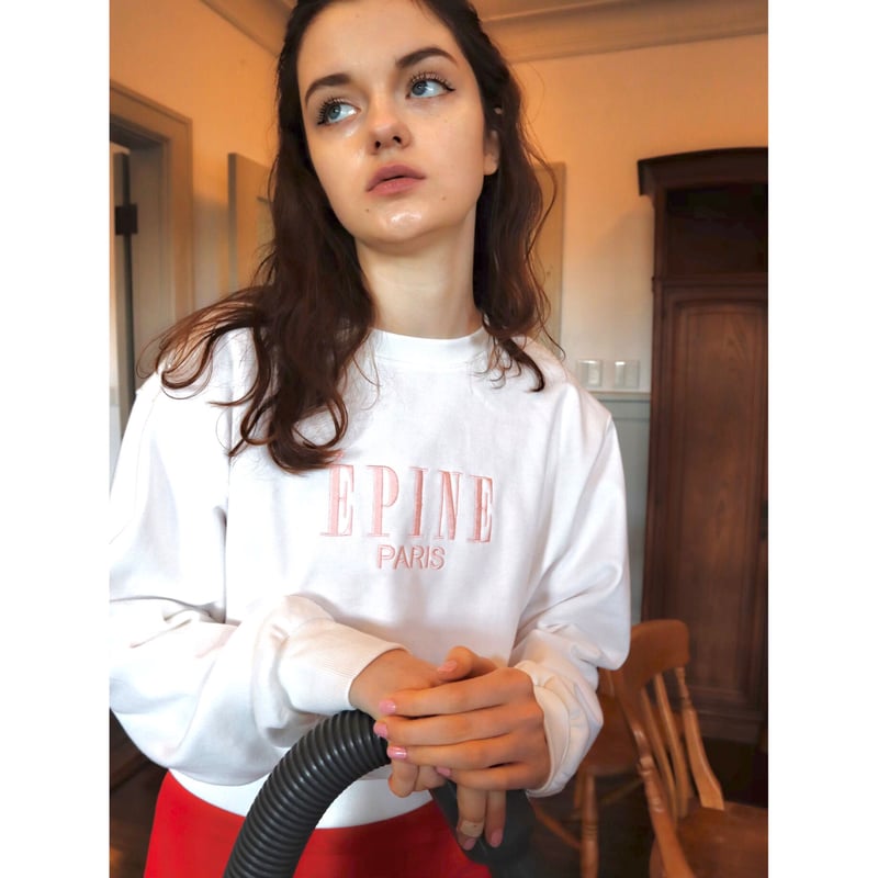 ÉPINE PARIS embroidery sweat white×pink | épine