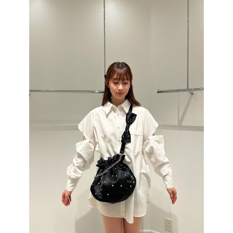 é ribbon 2way bijou satin gather bag(3color) | é ribbon 2way bijou satin gather bag(3color) |