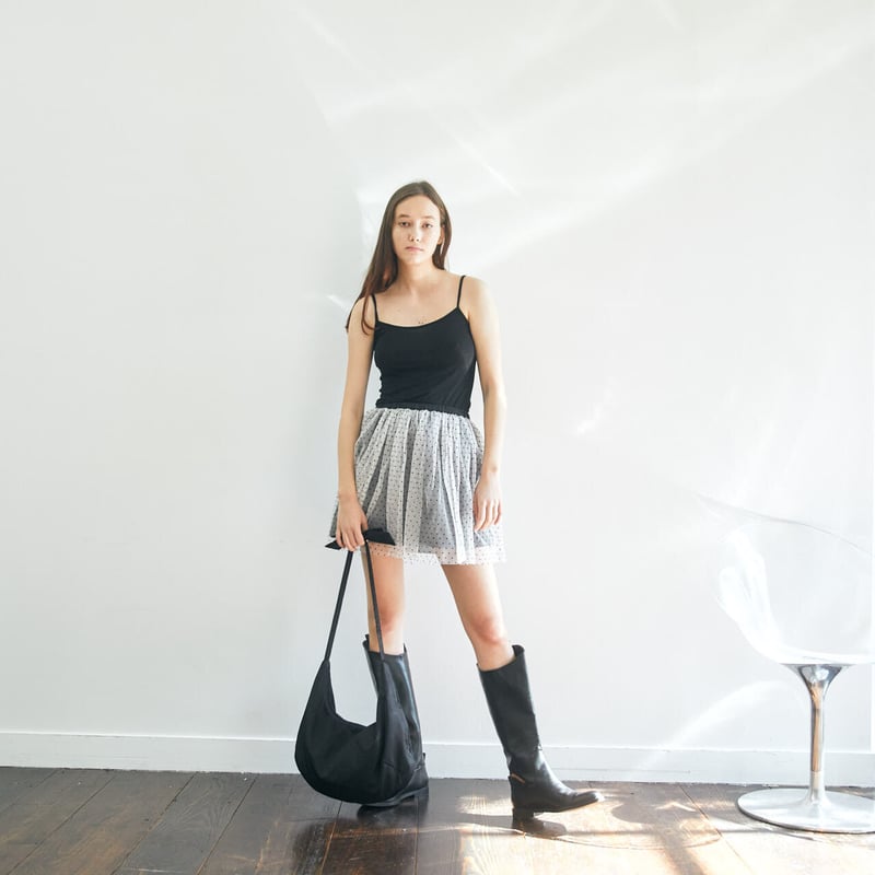 tulle mini skirt black×white dot | épine tulle mini skirt black×white dot | épine