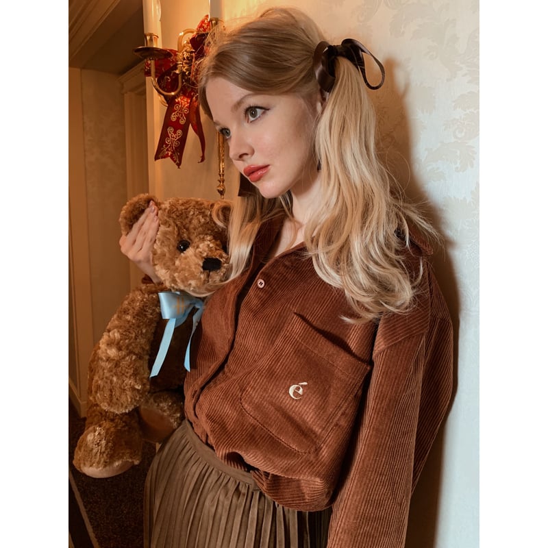 é logo corduroy big shirt brown | épine é logo corduroy big shirt brown | épine