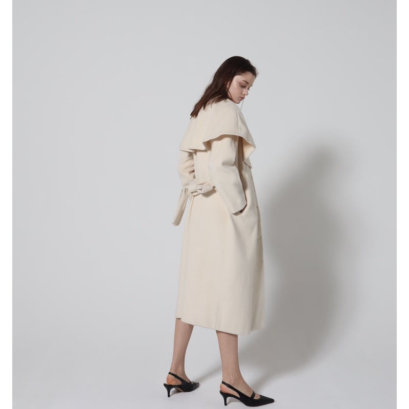 cape 2way shaggy long coat ivory | épine