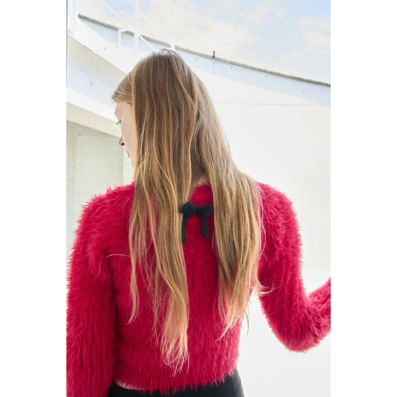 épine ribbon shaggy knit cardigan(2color) | épine épine ribbon shaggy knit cardigan(2color) | épine