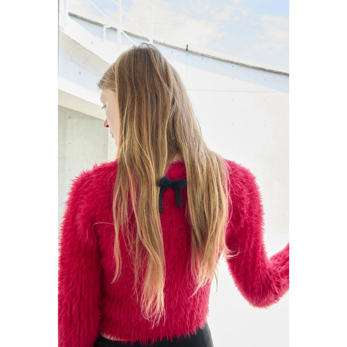 épine ribbon shaggy knit cardigan（2color） | épine
