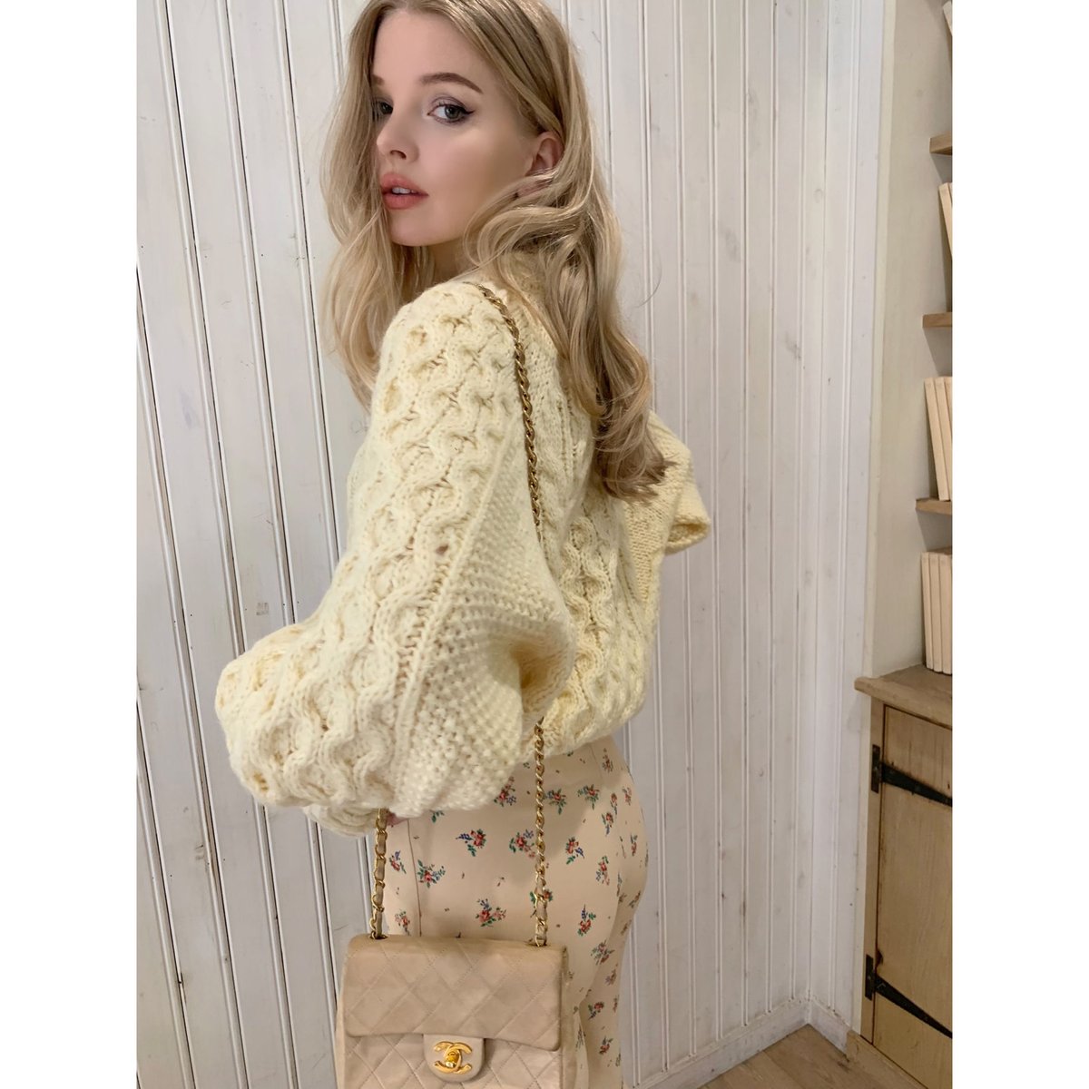 arm volume cable knit ivory | épine