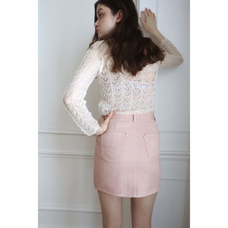 epine♡ Eé denim mini skirt dark pinkミニスカート
