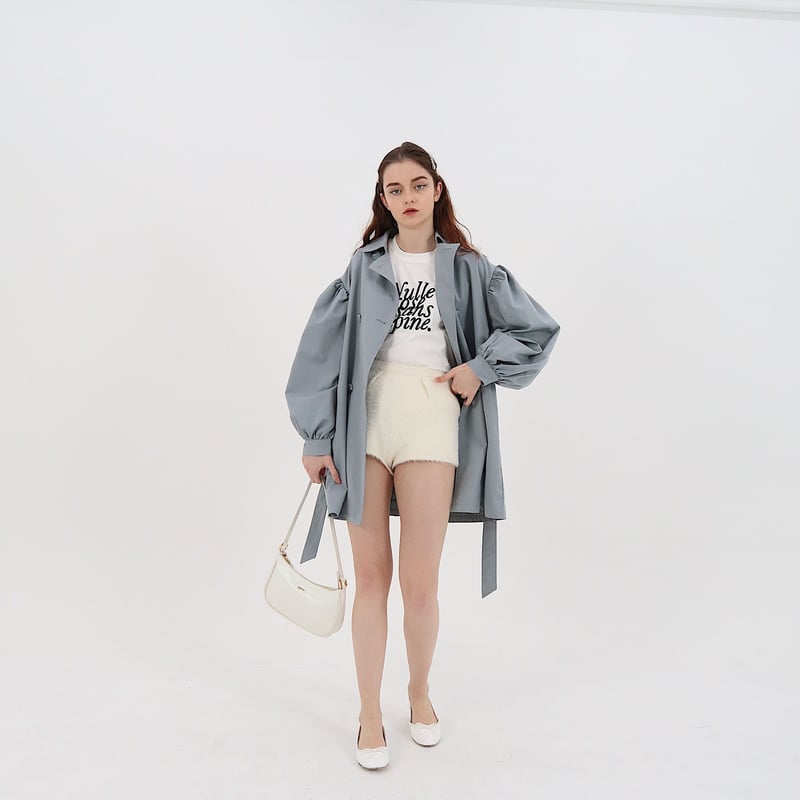 arm volume mini trench coat ice blue | épine