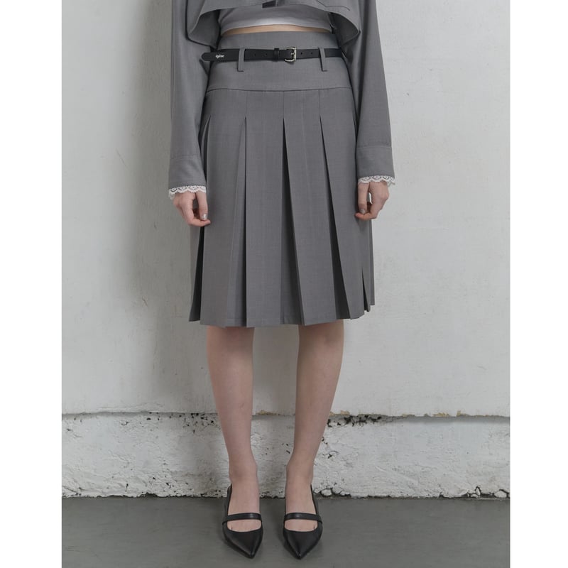middle 2way ribbon pleats skirt(2color) | épine middle 2way ribbon pleats skirt(2color) | épine