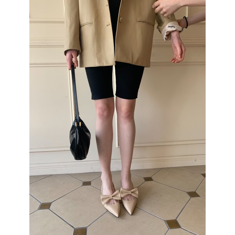 pointed ribbon mule beige | épine