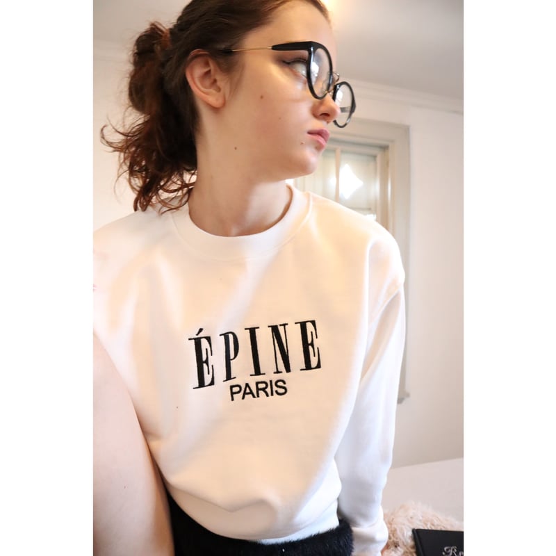 ÉPINE PARIS embroidery sweat white×black | épine