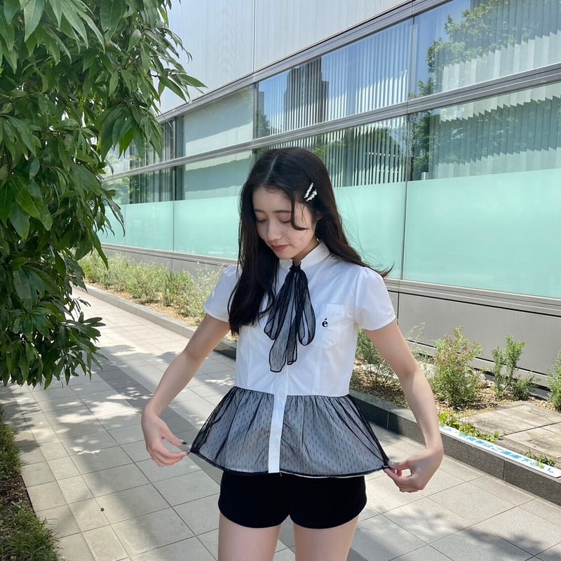 é peplum blouse tulle dot | épine