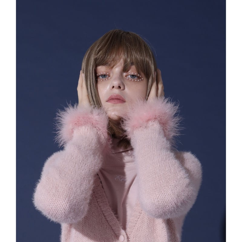 fur mohair cardigan pink | épine