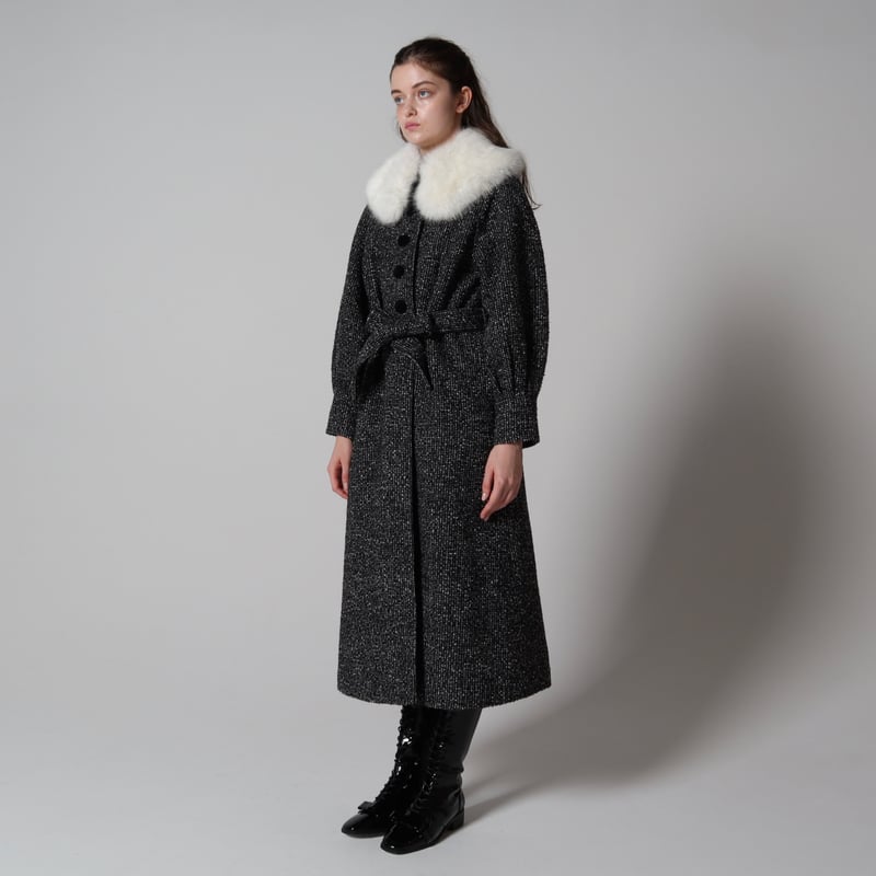 feminine fur collar long coat(2color) | épine feminine fur collar long coat(2color) | épine