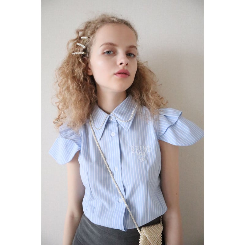 ÉPINE PARIS pearl blouse blue stripe | épine