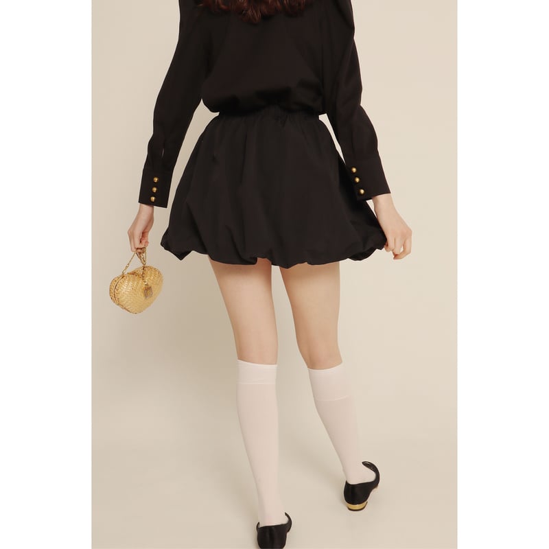 balloon volume mini skirt black | épine