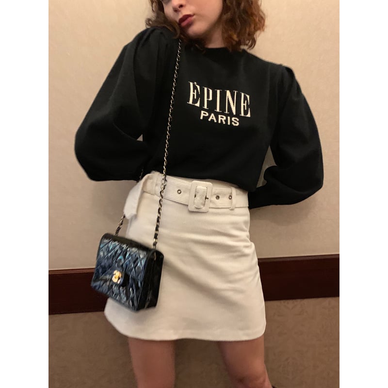 corduroy belt skirt ivory | épine