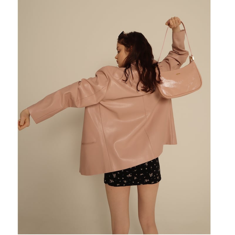 épine gold logo half moon bag pink | épine 