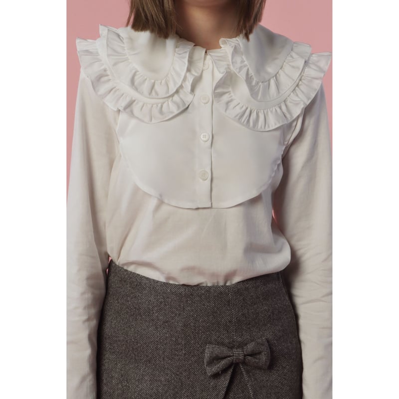 épine double ribbon frill blouse エピヌ épine double ribbon frill blouse