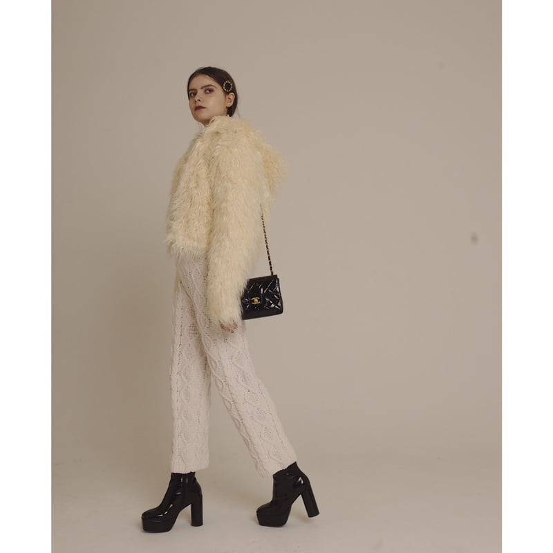 hood 2way volume fur coat white | épine 