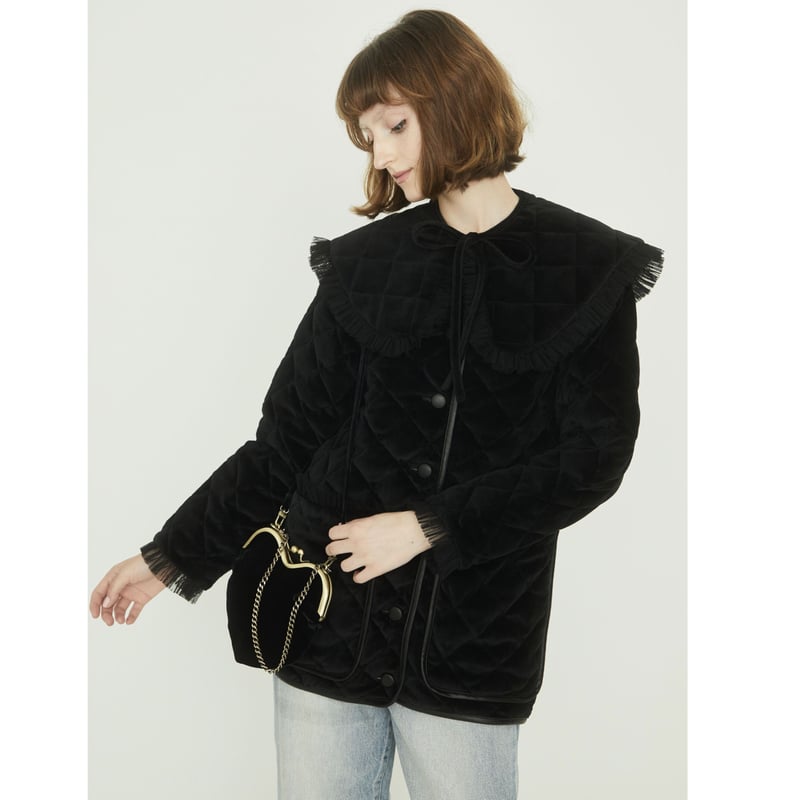 epine furcollar quilting downcoat fur collar quilting down coat