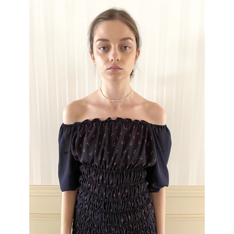 mermaid gather onepiece flower navy | épine mermaid gather onepiece flower navy | épine