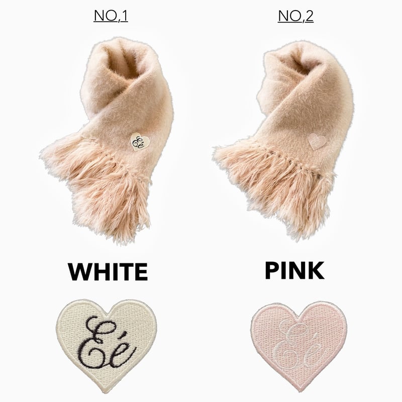 ♡Éé mohair fringe muffler pink | épine