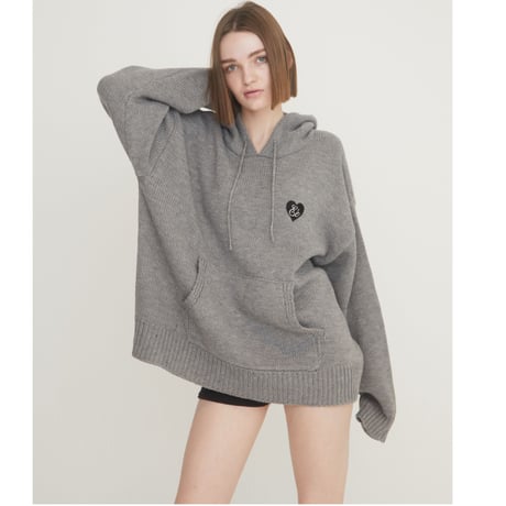 ♡ Eé knit hoodie gray