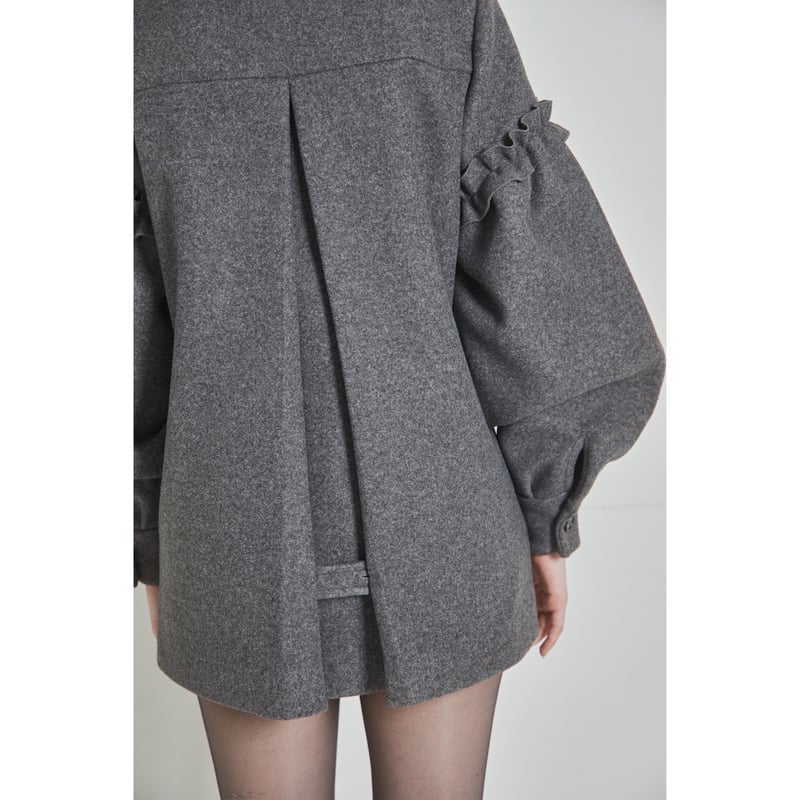 volume wool tailored coat gray | épine
