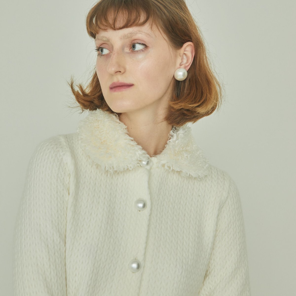 poodle fur Pearl knit cardigan（2color） | épine