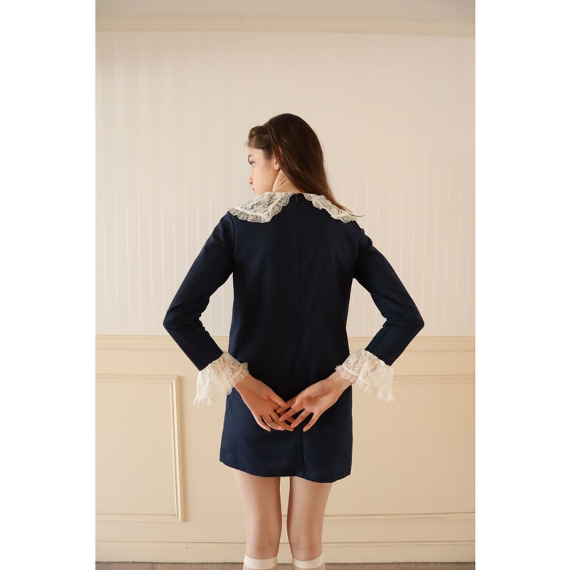 lace collar denim onepiece | épine lace collar denim onepiece | épine