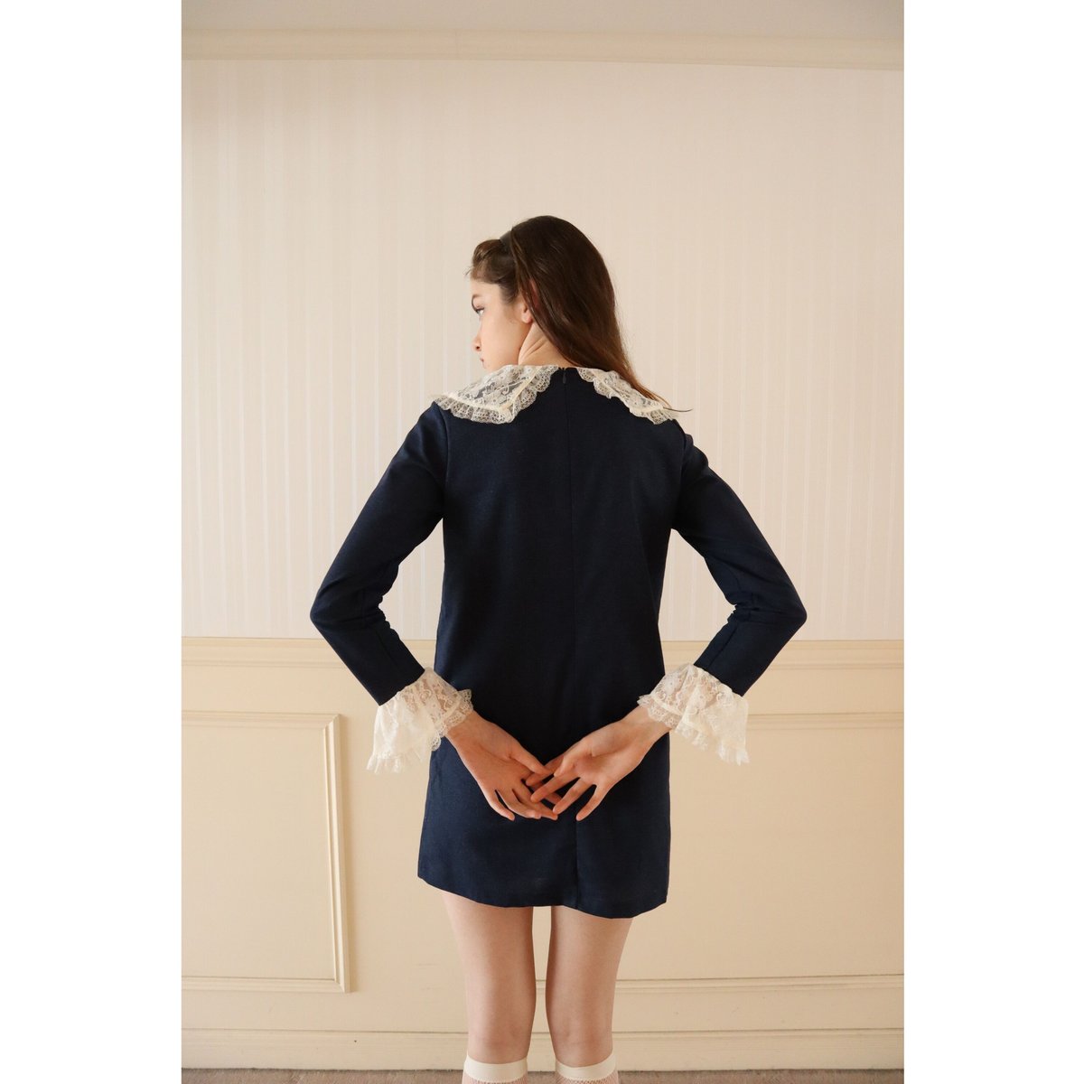 lace collar denim onepiece | épine lace collar denim onepiece | épine