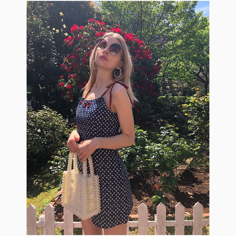 エピヌ　gather ribbon onepiece flower epine gather ribbon onepiece flower - メルカリ
