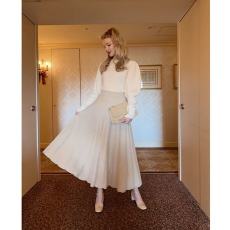 volume knit long skirt（3color）