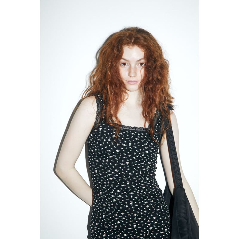 épine label lace flower rib onepiece black | épine épine label lace flower rib onepiece black | épine