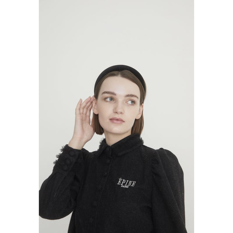 ÉPINE PARIS tulle wool blouse nuance black | épine