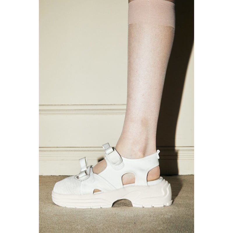 ブラックサイズdouble ribbon sneaker sandal