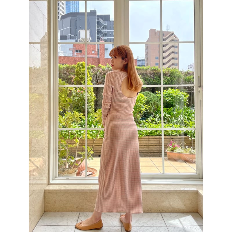 GHOSPELL》Varial Check Midi Dress | épine