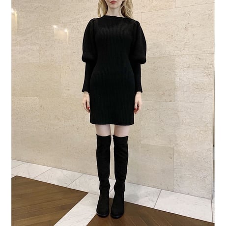arm volume knit onepiece black