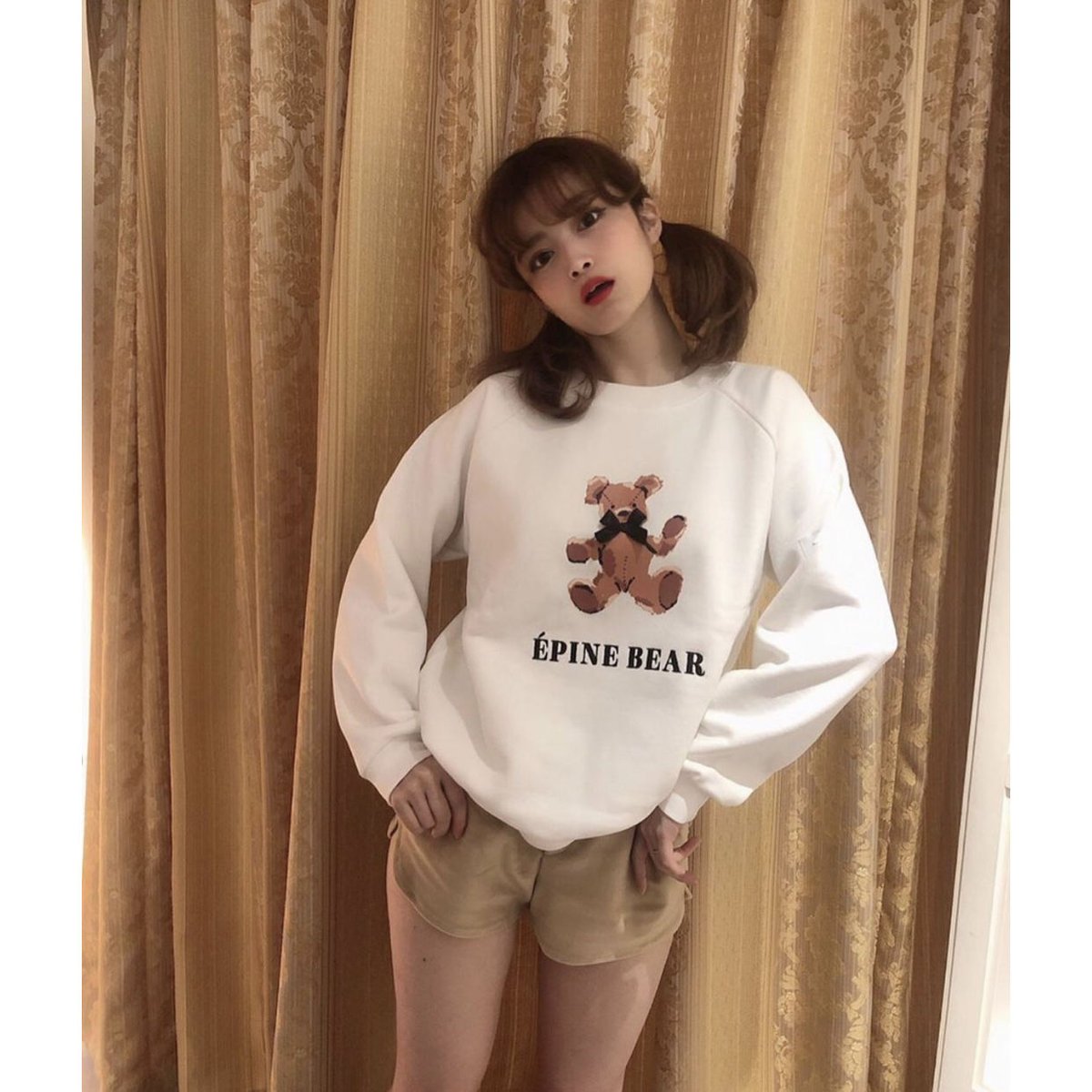epine  エピヌ　BEAR  スウェット　ホワイト epine エピヌBEAR スウェットホワイト